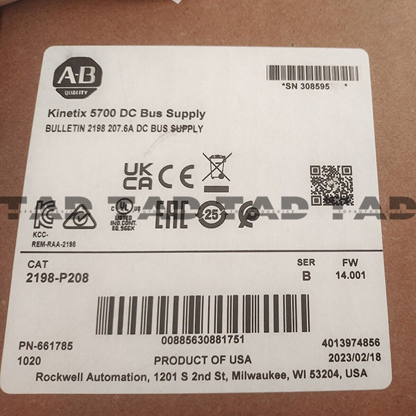 Allen-Bradley 2198-P208 Kinetix 5700 DC Bus Supply