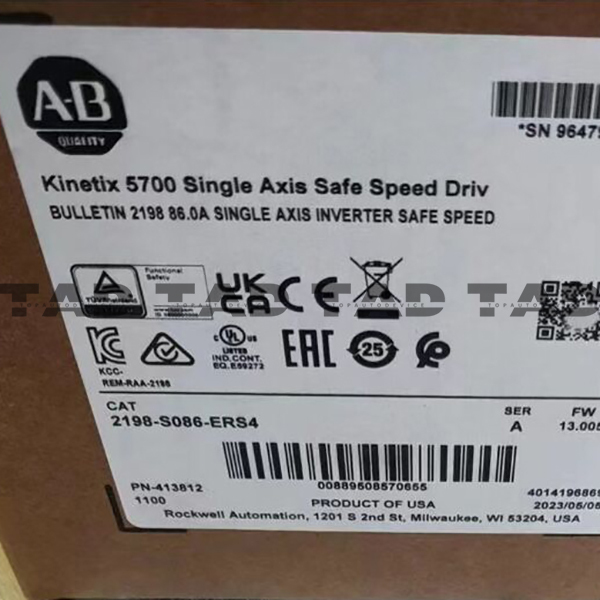 Allen-Bradley 2198-S086-ERS4 Kinetix 5700 Single Axis Safe Speed Driv