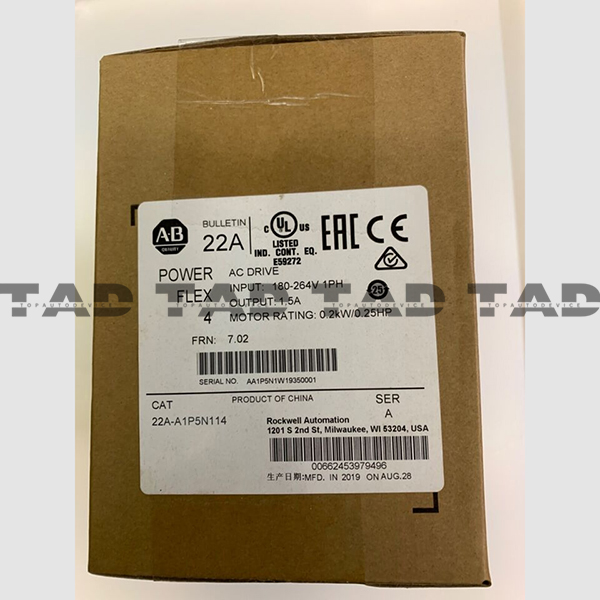 Allen-Bradley 22A-A1P5N114 PowerFlex 4- 0.2 kW (0.25 HP) AC Drive