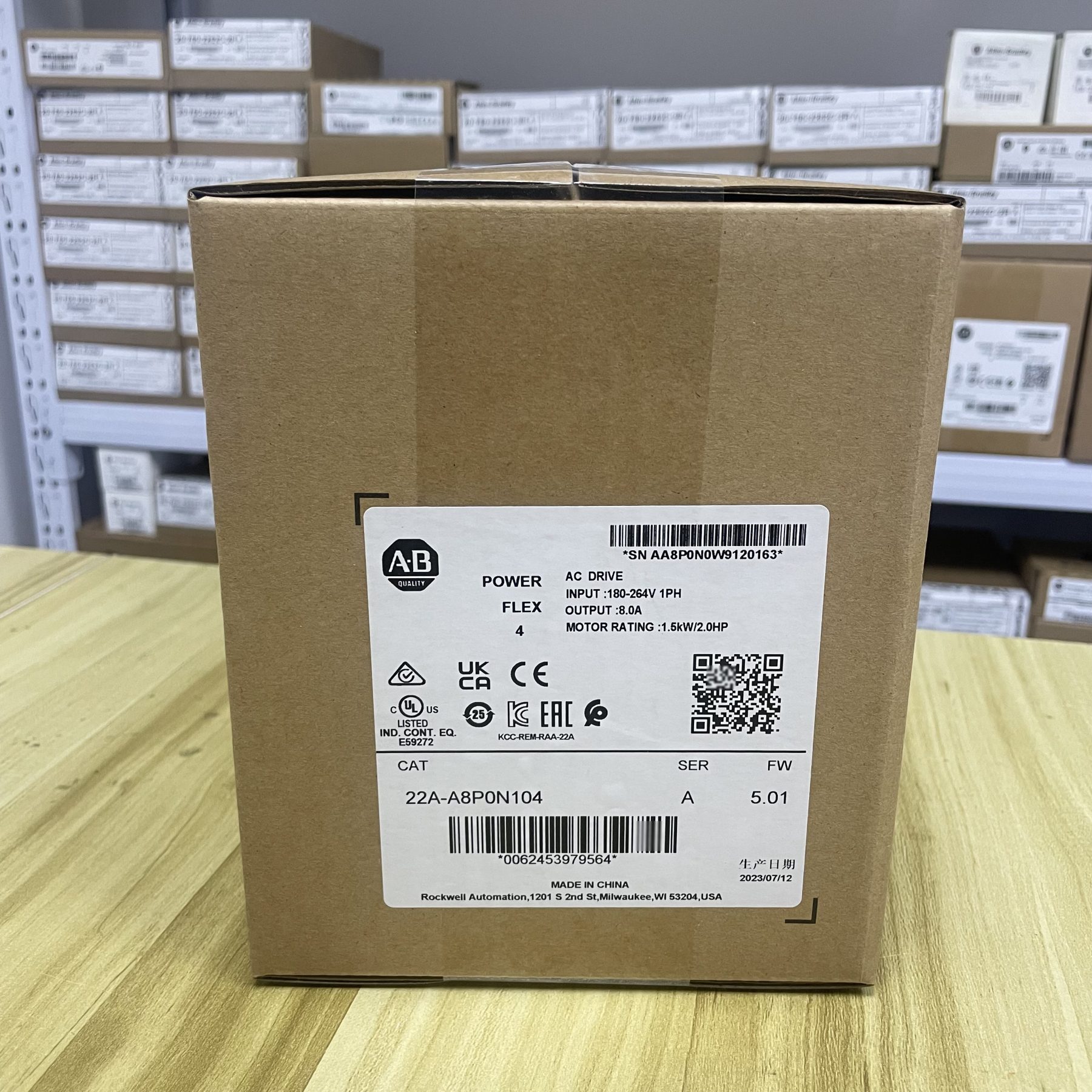 Allen Bradley New 22A-A8P0N104 PowerFlex 4- 1.5 kW (2 HP) AC Drive Free Ship