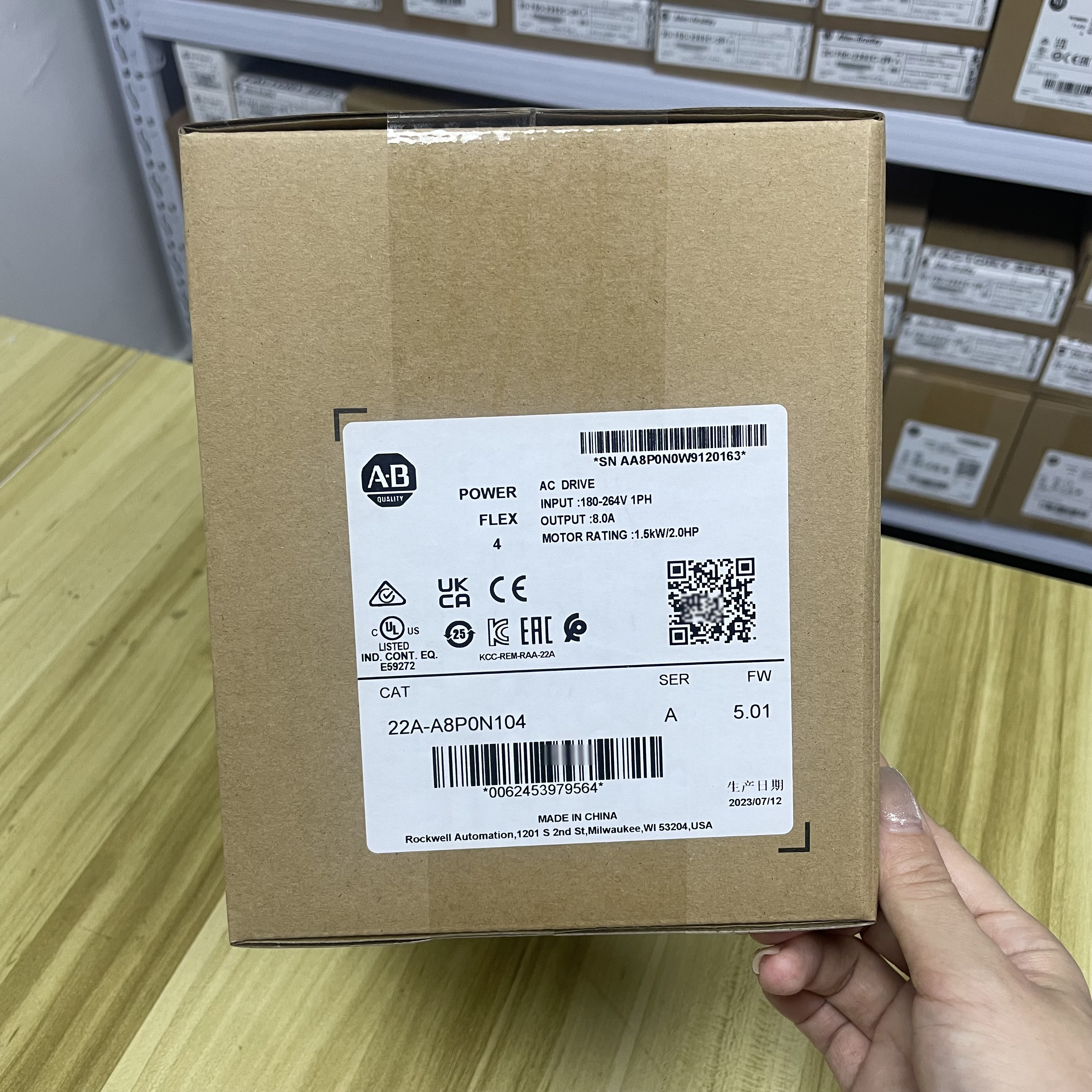 Allen Bradley New 22A-A8P0N104 PowerFlex 4- 1.5 kW (2 HP) AC Drive Free Ship