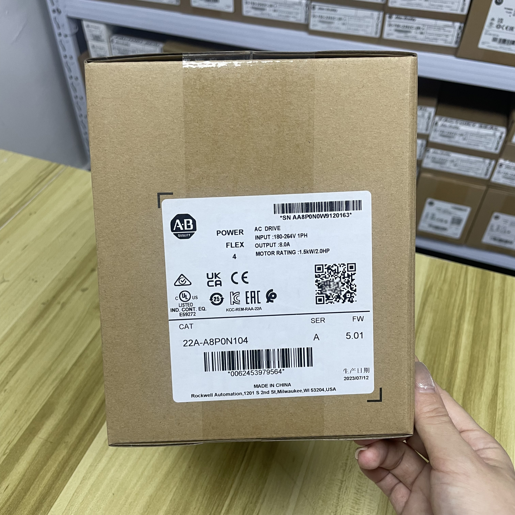 Allen Bradley New 22A-A8P0N104 PowerFlex 4- 1.5 kW (2 HP) AC Drive Free Ship