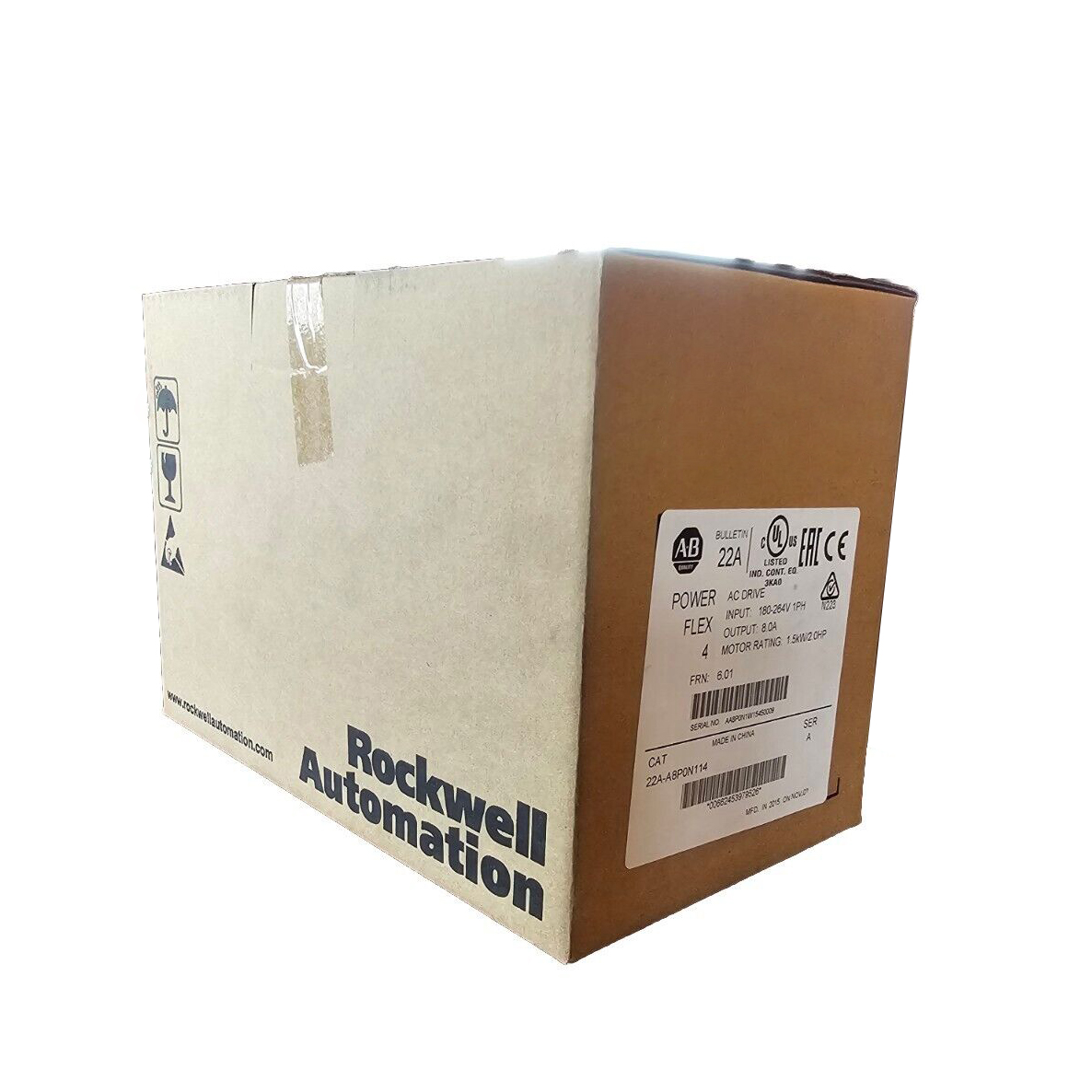 Allen-Bradley New 22A-A8P0N114 PowerFlex 4- 1.5 kW (2 HP) AC Drive