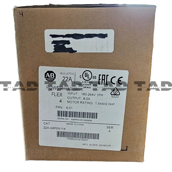 Allen-Bradley 22A-A8P0N114 PowerFlex 4- 1.5 kW (2 HP) AC Drive