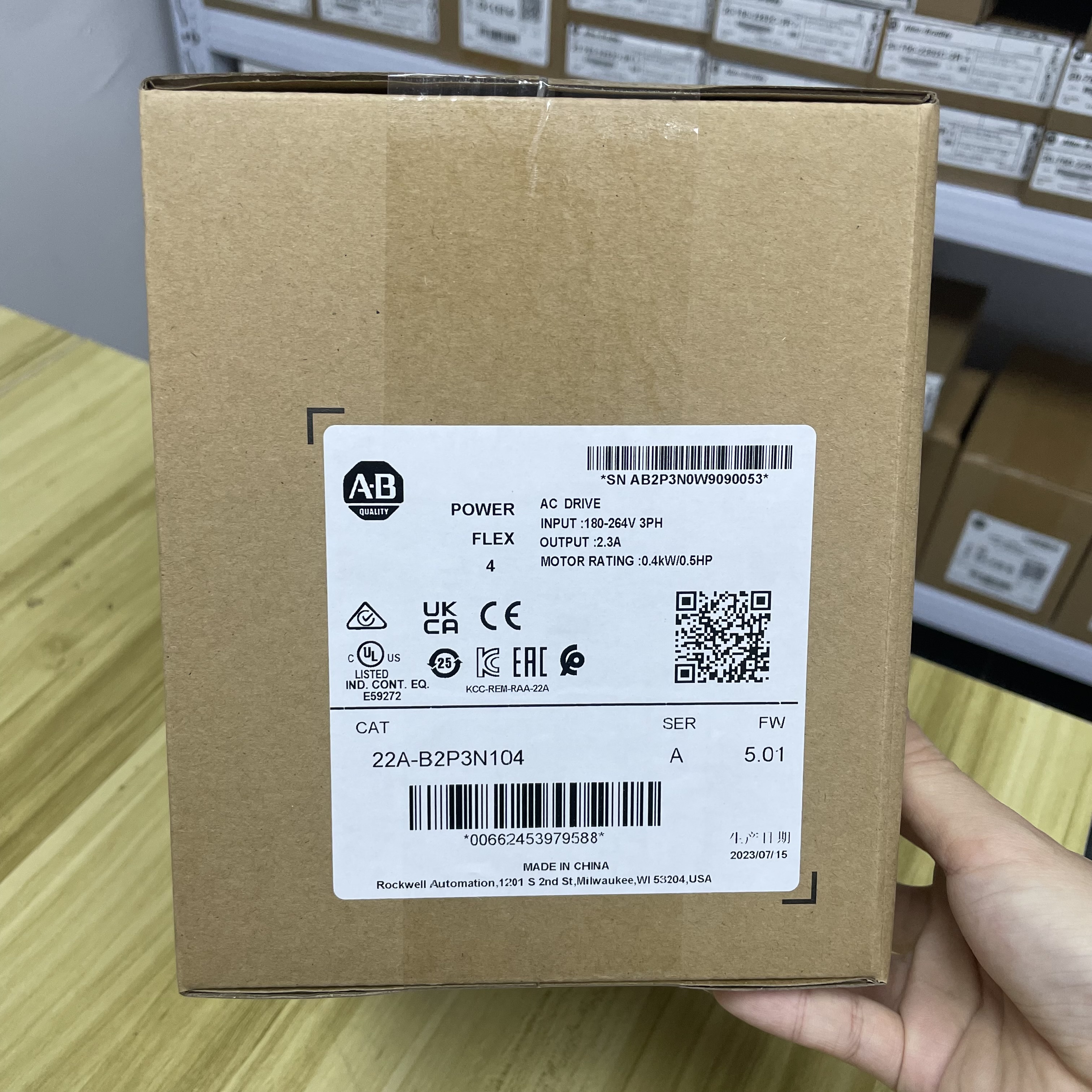 New Allen Bradley 22A-B2P3N104 Ser A AB Powerflex 4 AC Drive 22A B2P3N104