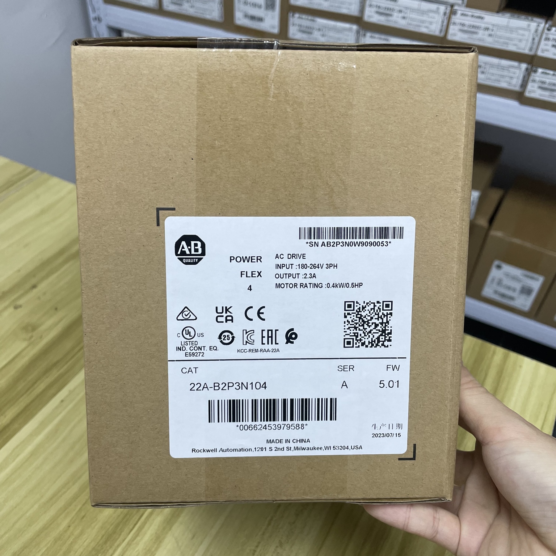 New Allen Bradley 22A-B2P3N104 Ser A AB Powerflex 4 AC Drive 22A B2P3N104