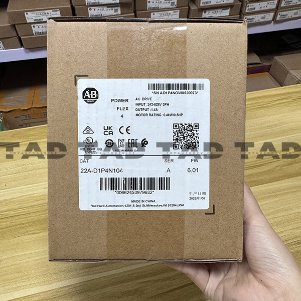 Allen-Bradley 22A-D1P4N104 PowerFlex 4- 0.4 kW (0.5 HP) AC Drive