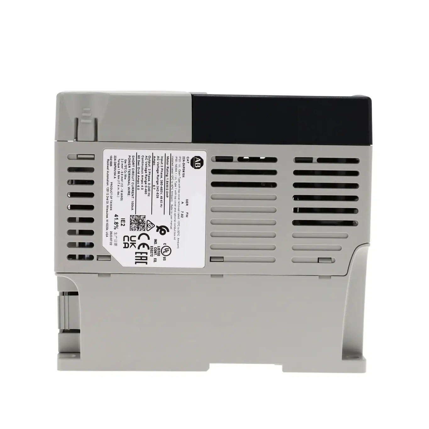 Allen-Bradley 22A-D4P0N104 PowerFlex 4- 1.5 kW (2 HP) AC Drive
