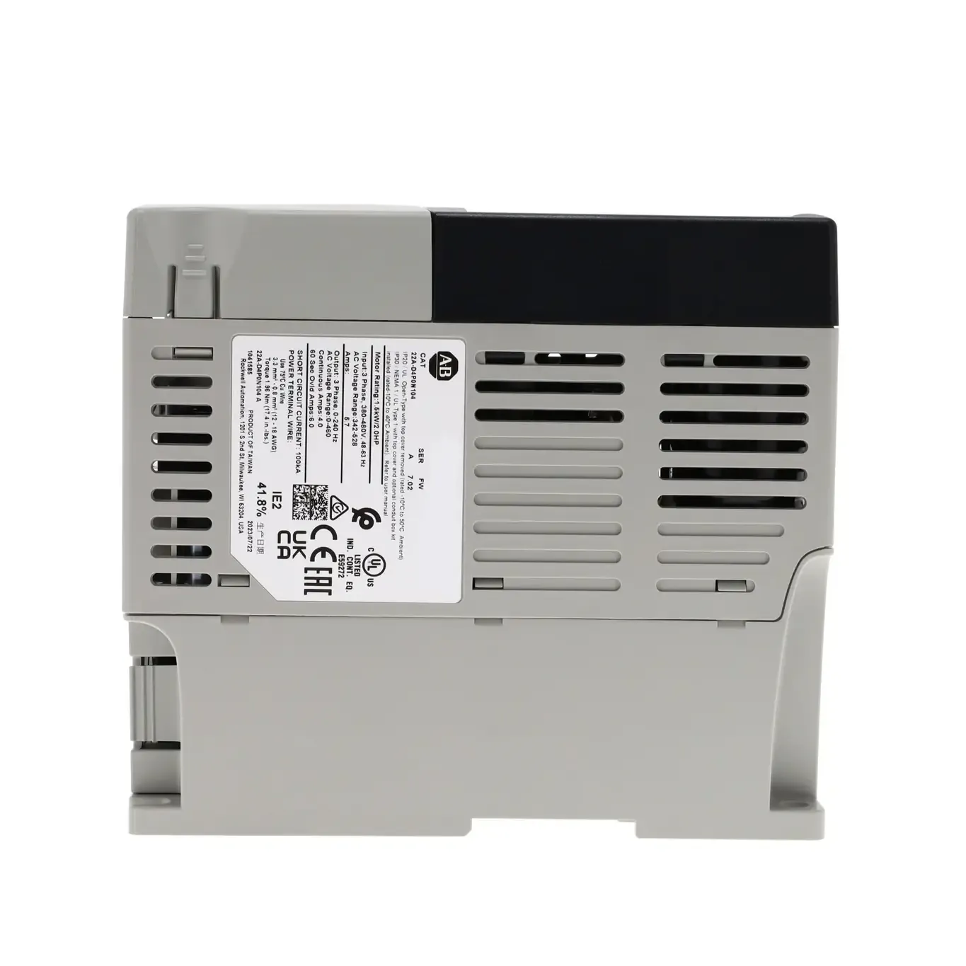 Allen-Bradley 22A-D4P0N104 PowerFlex 4- 1.5 kW (2 HP) AC Drive