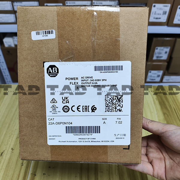 Allen-Bradley 22A-D6P0N104 PowerFlex 4 2.2 kW (3 Hp) AC Drive