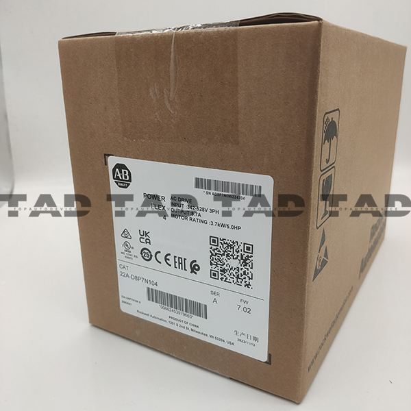 Allen-Bradley 22A-D8P7N104 PowerFlex 4 3.7 kW (5 Hp) AC Drive
