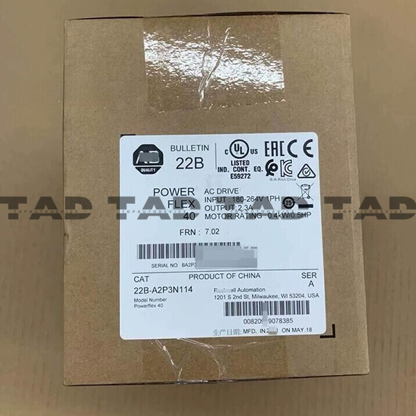 Allen-Bradley 22B-A2P3N114 PowerFlex 40- 0.4 kW (0.5 HP) AC Drive