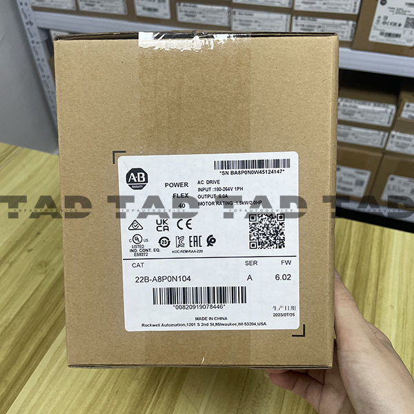 Allen-Bradley 22B-A8P0N104 PowerFlex 40- 1.5 kW (2 HP) AC Drive