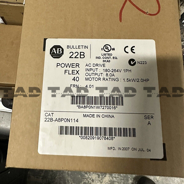 Allen-Bradley 22B-A8P0N114 PowerFlex 40- 1.5 kW (2 HP) AC Drive