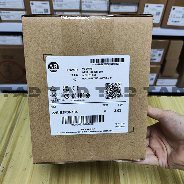 Allen-Bradley 22B-B2P3N104 PowerFlex 40- 0.4 kW (0.5 HP) AC Drive
