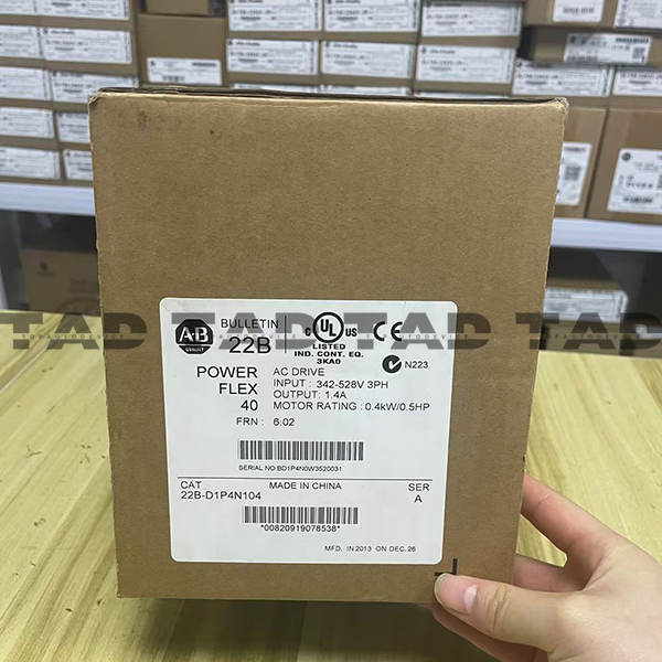 Allen-Bradley 22B-D1P4N104 PowerFlex 40- 0.4 kW (0.5 HP) AC Drive