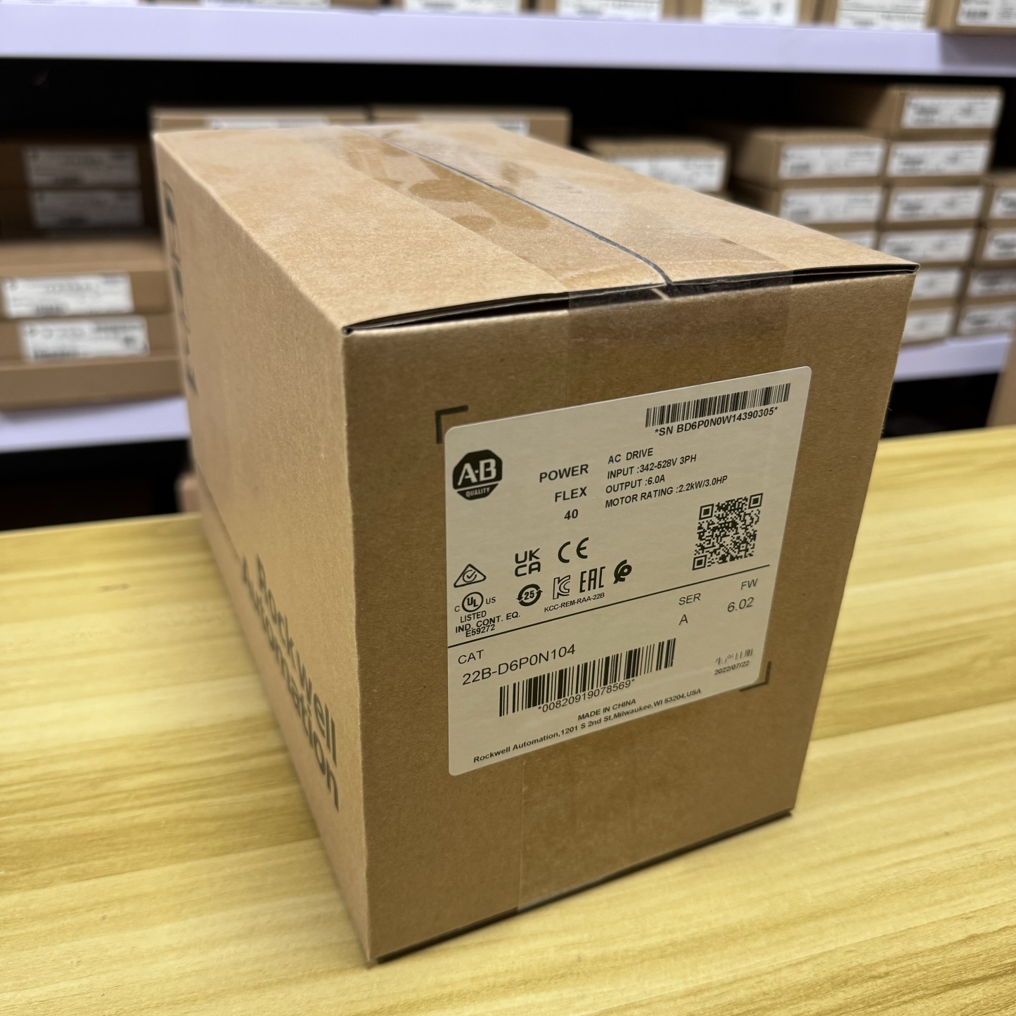 Allen-Bradley 22B-D6P0N104 PowerFlex 40- 2.2 kW (3 HP) AC Drive
