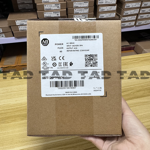 Allen-Bradley 22B-D6P0N104 PowerFlex 40- 2.2 kW (3 HP) AC Drive