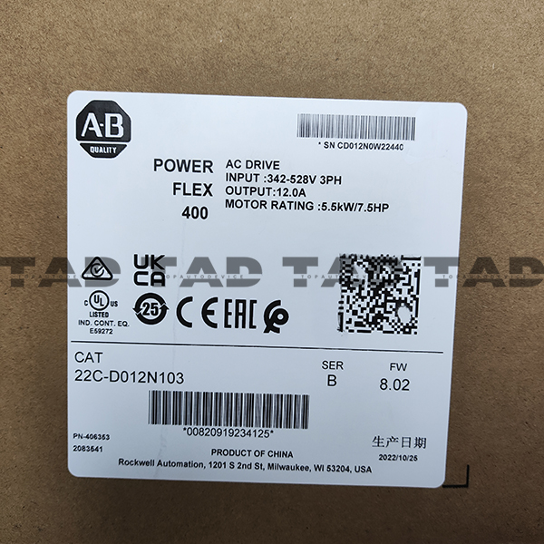 Allen-Bradley 22C-D012N103 PowerFlex 400- 5.5 kW (7.5 HP) AC Drive