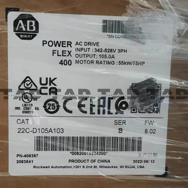 Allen-Bradley 22C-D105A103 PowerFlex 400- 55 kW (75 HP) AC Drive