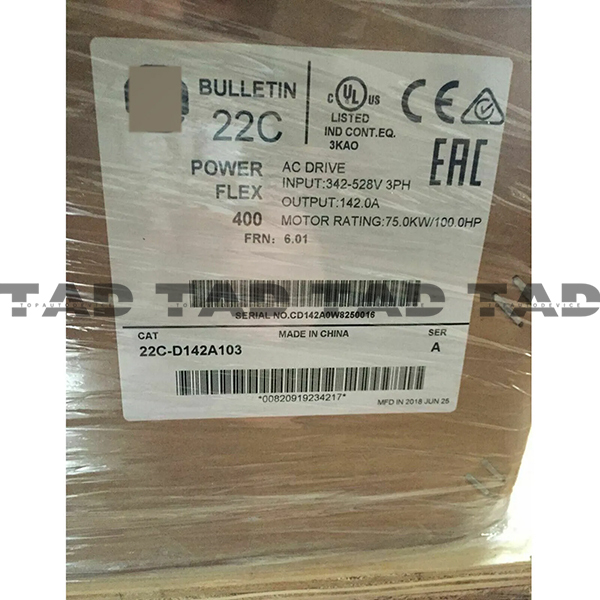 Allen-Bradley 22C-D142A103 PowerFlex 400- 75 kW (100 HP) AC Drive