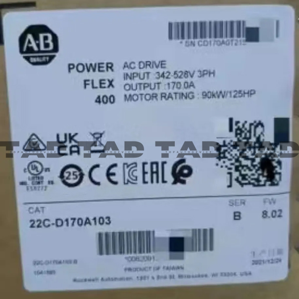 Allen-Bradley 22C-D170A103 PowerFlex 400- 90 kW (125 HP) AC Drive