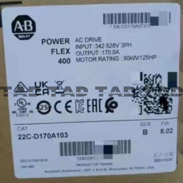 Allen-Bradley 22C-D170A103 PowerFlex 400- 90 kW (125 HP) AC Drive