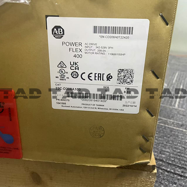 Allen-Bradley 22C-D208A103 PowerFlex 400- 110 kW (150 HP) AC Drive