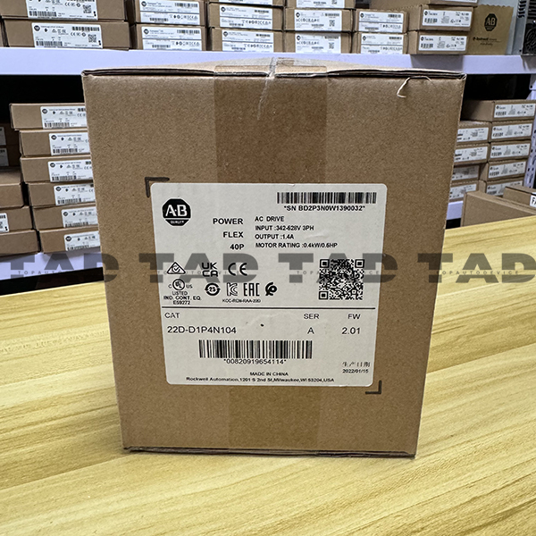 Allen-Bradley 22D-D1P4N104 PowerFlex 40P- 0.4 kW (0.5 HP) AC Drive