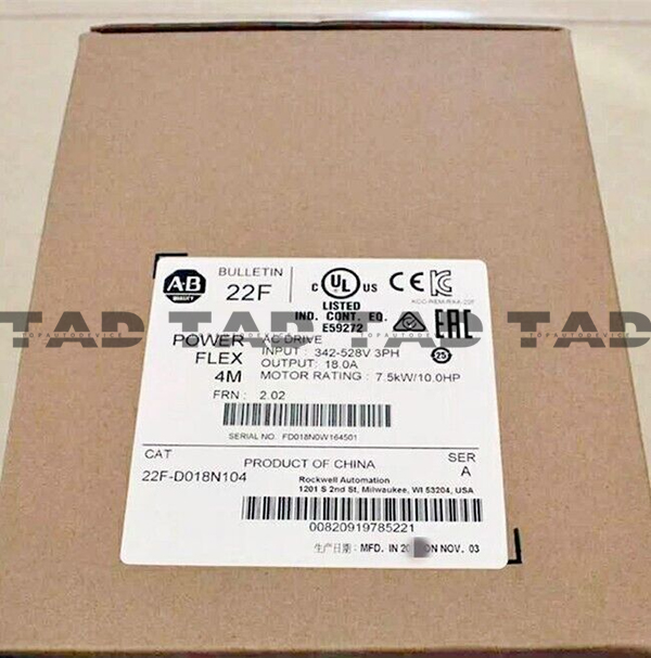 Allen-Bradley 22F-D018N104 PowerFlex 4M- 7.5 kW (10 HP) AC Drive