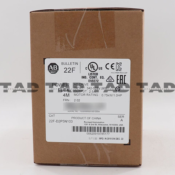 Allen-Bradley 22F-D2P5N103 PowerFlex 4M- 0.75 kW (1 HP) AC Drive