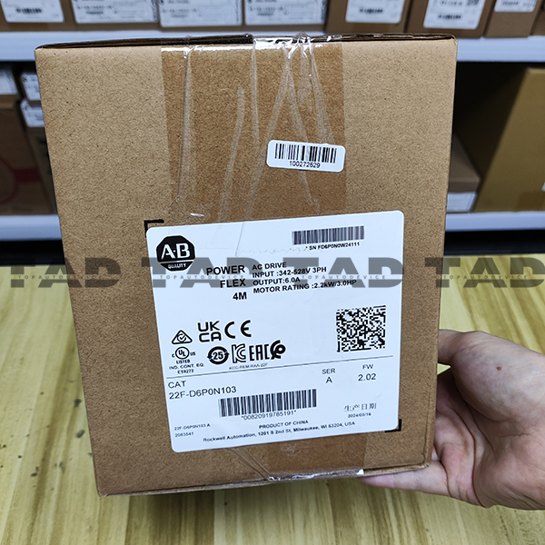 Allen-Bradley 22F-D6P0N103 PowerFlex 4M-2.2 kW (3 HP) AC Drive