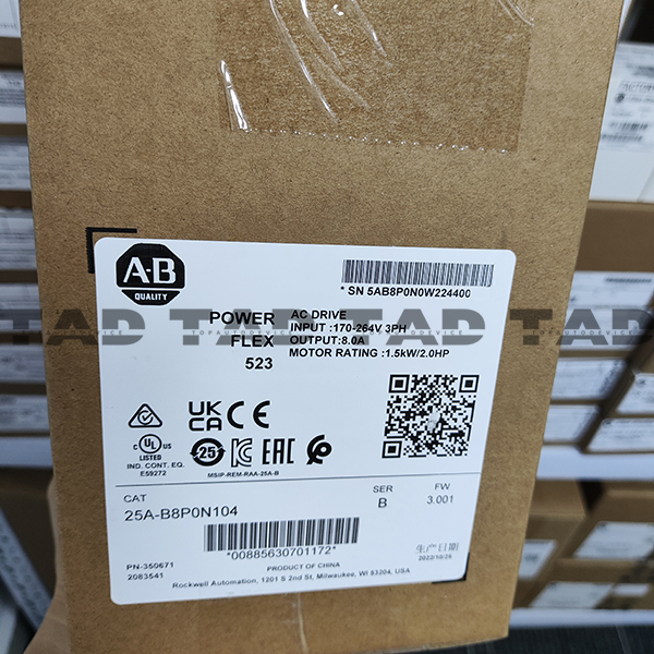 Allen-Bradley 25A-B8P0N104 PowerFlex 523 1.5kW (2Hp) AC Drive