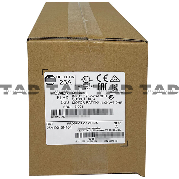 Allen-Bradley 25A-D010N104 PowerFlex 523 4kW (5Hp) AC Drive