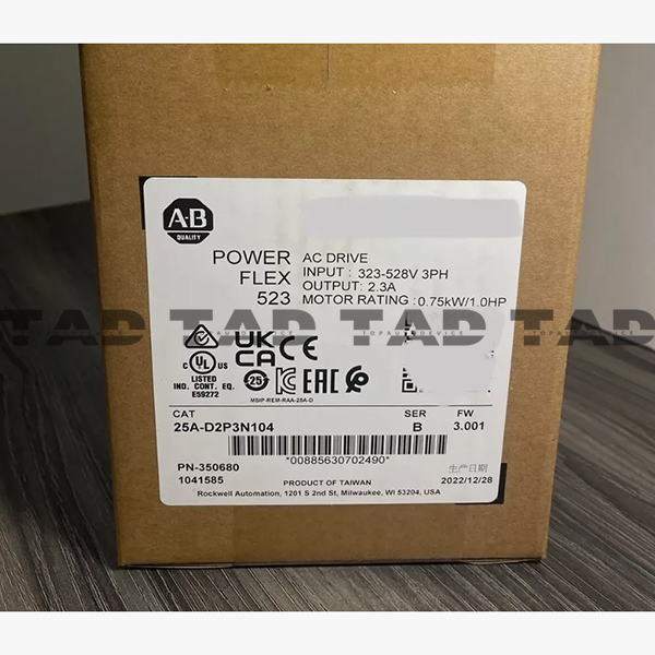 Allen-Bradley 25A-D2P3N104 PowerFlex 523 0.75kW (1Hp) AC Drive