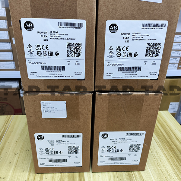 Allen-Bradley 25A-D6P0N104 Best Selling PowerFlex 523 2.2kW (3Hp) AC Drive