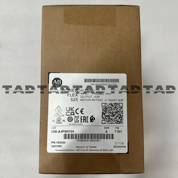 Allen Bradley 25B-A4P8N104 PowerFlex 525 0.75kW (1Hp) AC Drive