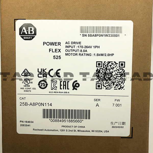 Allen-Bradley 25B-A8P0N114 PowerFlex 525 1.5kW (2Hp) AC Drive