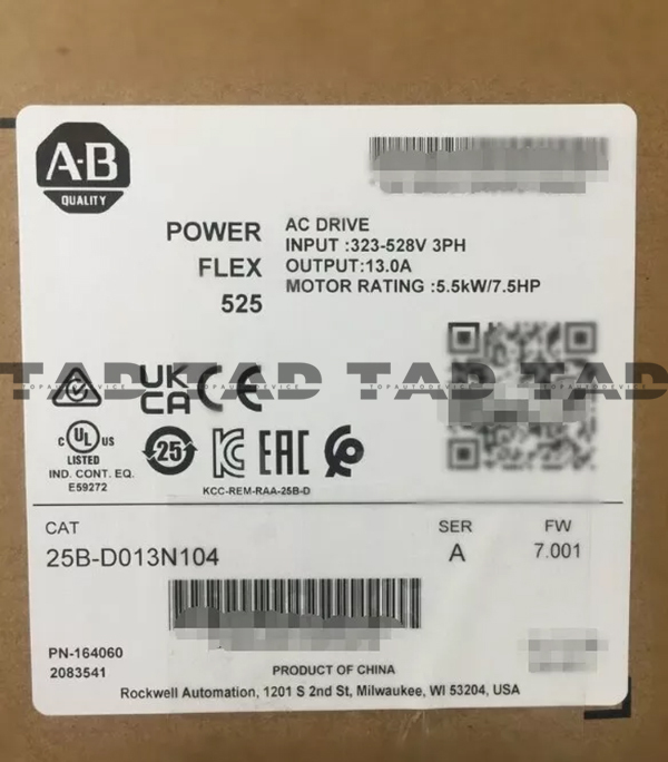 Allen-Bradley 25B-D013N104 PowerFlex 525 5.5kW (7.5Hp) AC Drive
