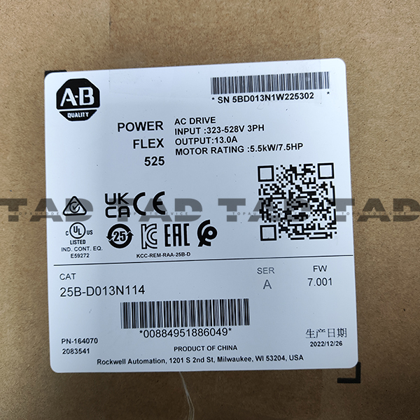 Allen-Bradley 25B-D013N114 PowerFlex 525 5.5kW (7.5Hp) AC Drive