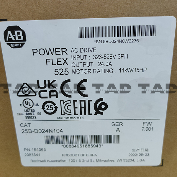 Allen-Bradley 25B-D024N104 PowerFlex 525 11kW (15Hp) AC Drive