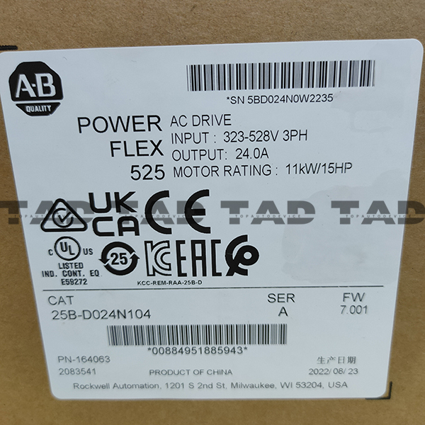 Allen-Bradley 25B-D024N104 PowerFlex 525 11kW (15Hp) AC Drive