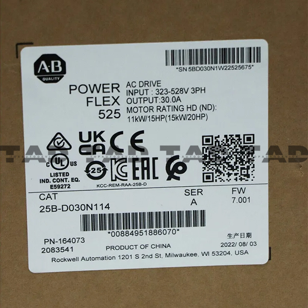 Allen-Bradley 25B-D030N114 PowerFlex 525 15kW (20Hp) AC Drive