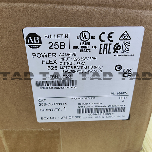 Allen-Bradley 25B-D037N114 PowerFlex 525 18.5kW (25Hp) AC Drive