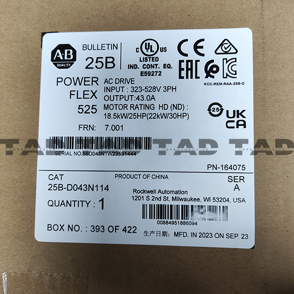 Allen-Bradley 25B-D043N114 PowerFlex 525 22kW (30Hp) AC Drive