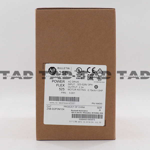Allen-Bradley 25B-D2P3N104 PowerFlex 525 0.75kW (1Hp) AC Drive