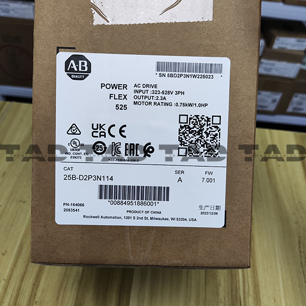 Allen-Bradley 25B-D2P3N114 PowerFlex 525 0.75kW (1Hp) AC Drive