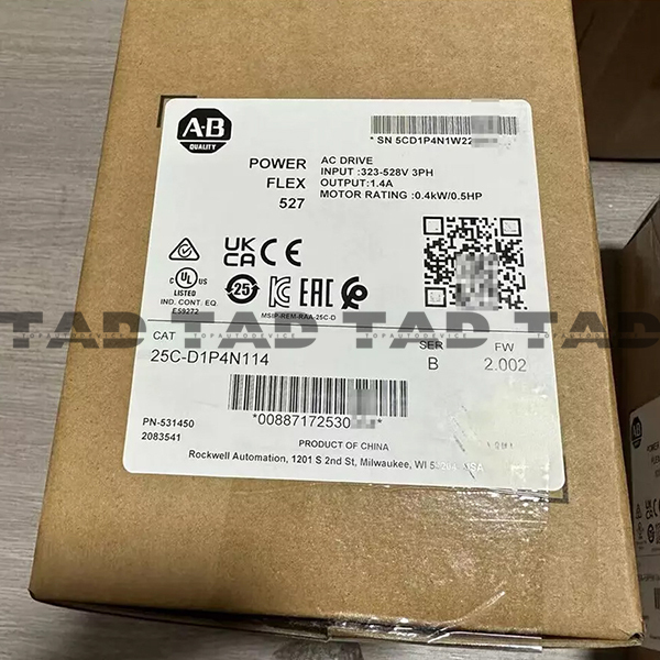 Allen-Bradley 25C-D1P4N114 PowerFlex 527 0.4kW / 0.5Hp AC Drive