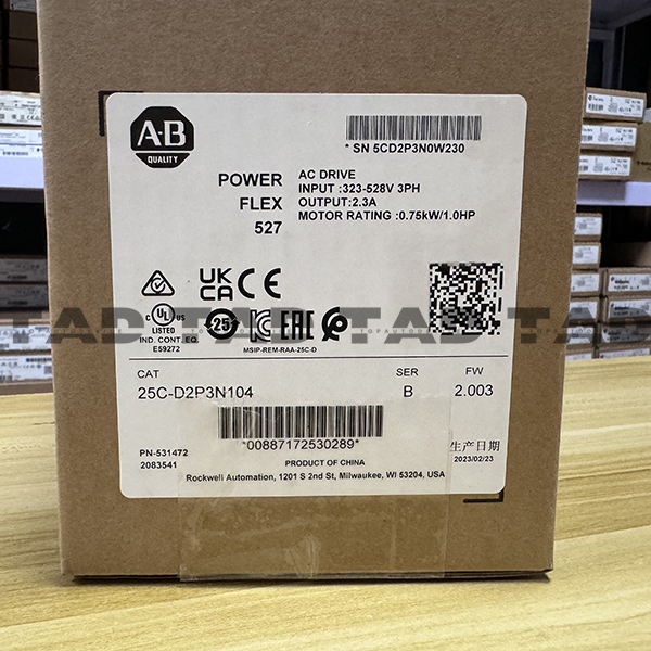Allen-Bradley 25C-D2P3N104 PowerFlex 527 0.75kW / 1Hp AC Drive