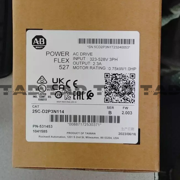 Allen-Bradley 25C-D2P3N114 PowerFlex 527 0.75kW / 1Hp AC Drive